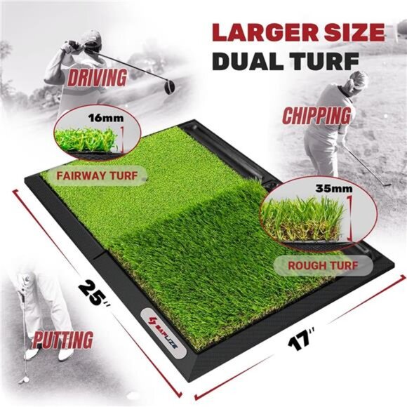 Foldable Heavy-Duty Golf Hitting Mat, Practice Mat with 10mm EVA Rubber Backing - Picture 3 of 7